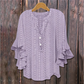 Elegant Ruffle Sleeve V-Neck Blouse