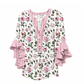 Elegant Ruffle Sleeve V-Neck Blouse