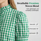Women's Plaid Ruffle Collar Puff Sleeve Top