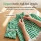 Women's Plaid Ruffle Collar Puff Sleeve Top