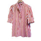 Women's Plaid Ruffle Collar Puff Sleeve Top