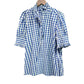Women's Plaid Ruffle Collar Puff Sleeve Top