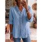 👚✨Dámská ležérní halenka s výstřihem do V a volánkovým lemem – Bezstarostný ženský styl pro každý den🌸