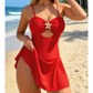 🏖️Dámské plavkové šaty s výstřihem a hvězdicovým detailem☀️