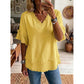 👚✨ Stylové tričko s výstřihem do V – prodyšné, volný střih, ideální na letní dny!