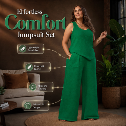 📢📢40% OFF !! ⏰Women‘s Plus Size Textured Tank and Relaxed Fit Pants Set