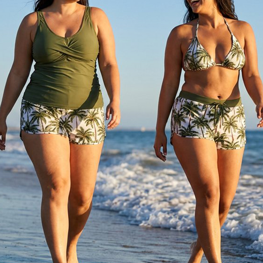 💥49% slevy plavková sada tankini｜Zestihlující střih, pružná prodyšná tkanina na pláž👙