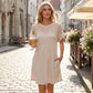 Women's Short Sleeve Lace Patchwork A-Line Dress