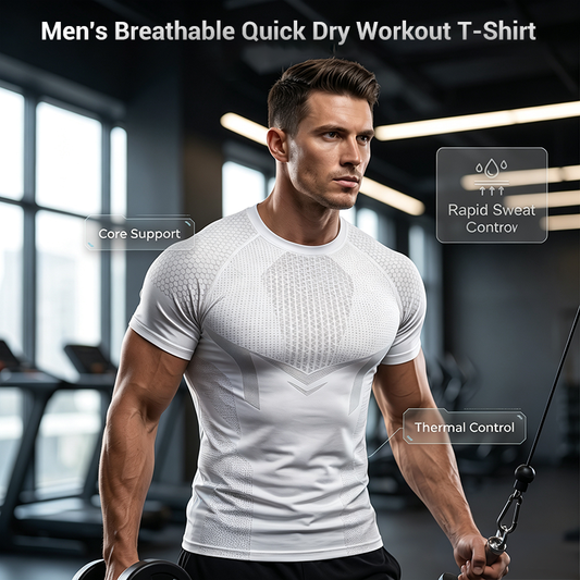 💪 Pánské Sportovní Tričko | Rychloschnoucí & Prodyšné | 3D Kompresní Střih | M–XL
