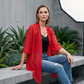 Dámský lehký kardigan se šifonovým předním dílem – elegantní a univerzální | 9 barev | S–2XL