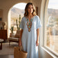 🌿 Dámské Maxi Šaty s Vývázkáním | Boho Etno Styl | Přední Rozparek | 4 Barvy | S–4XL | Letní Elegance ✨