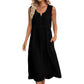 Women Sleeveless Cotton Linen Dress