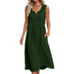 Women Sleeveless Cotton Linen Dress