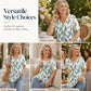 🌸✨ Dámský top s výstřihem do V, květinovým vzorem a plisováním – 8 vzorů | S–2XL | Volný střih | Letní elegance