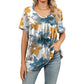 🌸✨ Dámský top s výstřihem do V, květinovým vzorem a plisováním – 8 vzorů | S–2XL | Volný střih | Letní elegance