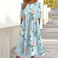 👗🌸Dámské elegantní květinové šaty s kulatým výstřihem a dlouhým rukávem