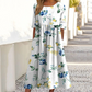 👗🌸Dámské elegantní květinové šaty s kulatým výstřihem a dlouhým rukávem