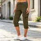 👖 Capri kalhoty cargo s vysokým pasem – praktické kapsy a volný střih pro každodenní nošení