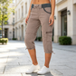 👖 Capri kalhoty cargo s vysokým pasem – praktické kapsy a volný střih pro každodenní nošení