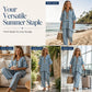 🌸Dámský volný proužkovaný dvoudílný set s výstřihem do V – uvolněný oversized střih a bezstarostný styl 🌿
