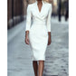 Stojací límec, V-výstřih, bodycon šaty