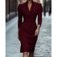 Stojací límec, V-výstřih, bodycon šaty