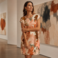 Dámské květinové šaty volného střihu s kapsami