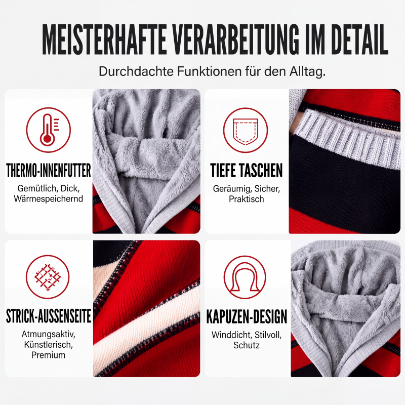 📢📢50%Rabatt!!!🎉✨Strickcardigan mit Kapuze und Plüschfutter für Damen
