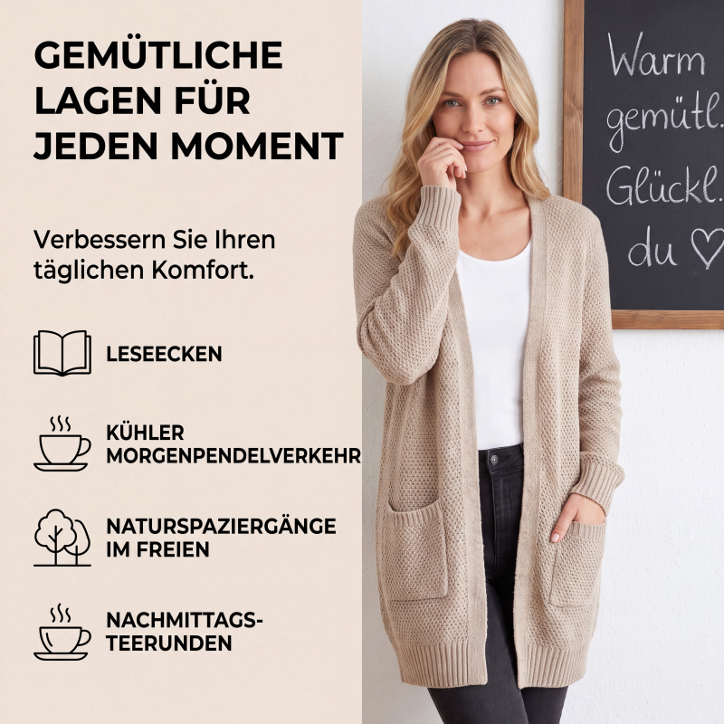 📢📢50%Rabatt!!!🎉✨Strickcardigan mit Kapuze und Plüschfutter für Damen