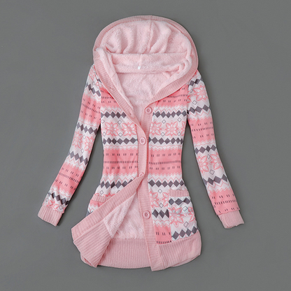 📢📢50%Rabatt!!!🎉✨Strickcardigan mit Kapuze und Plüschfutter für Damen