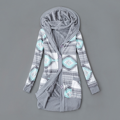 📢📢50%Rabatt!!!🎉✨Strickcardigan mit Kapuze und Plüschfutter für Damen