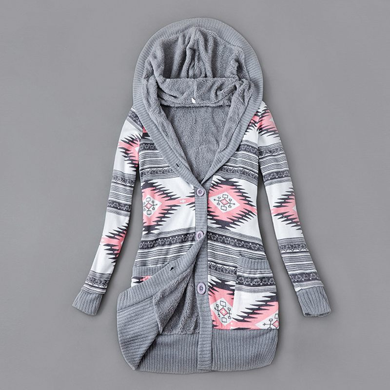 📢📢50%Rabatt!!!🎉✨Strickcardigan mit Kapuze und Plüschfutter für Damen