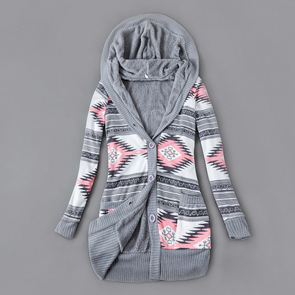📢📢50%Rabatt!!!🎉✨Strickcardigan mit Kapuze und Plüschfutter für Damen