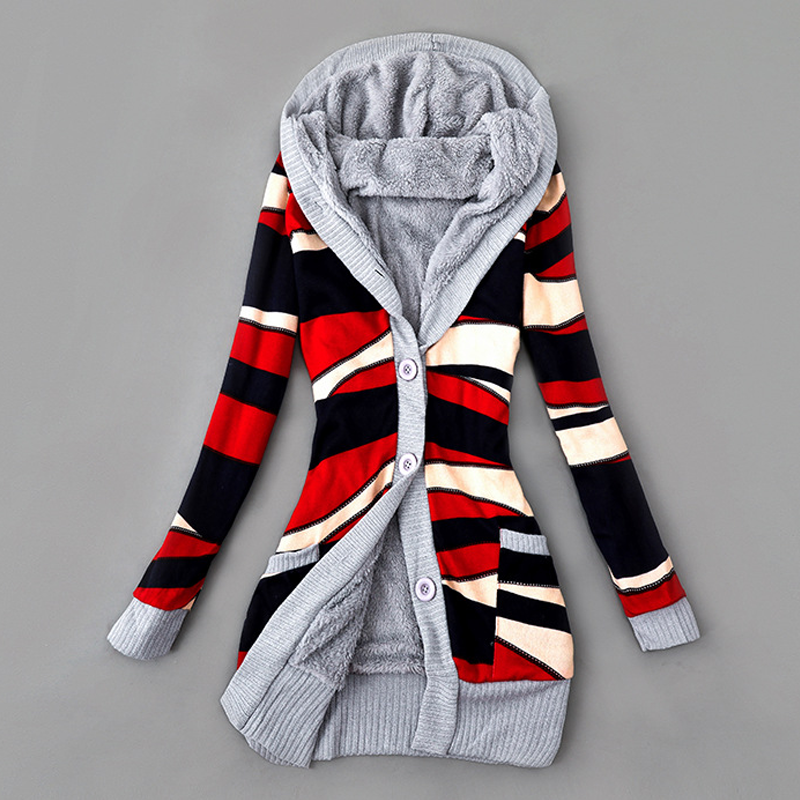 📢📢50%Rabatt!!!🎉✨Strickcardigan mit Kapuze und Plüschfutter für Damen
