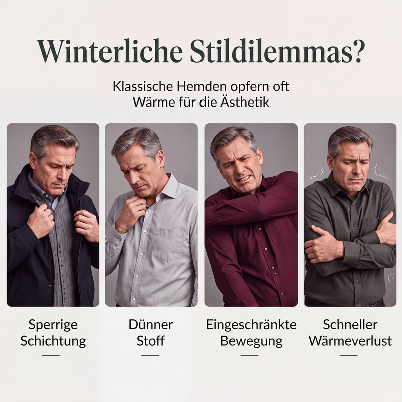 Herren-Langarmshirt in 2-in-1-Optik mit Kragen & Fleece-Futter