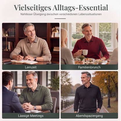 Herren-Langarmshirt in 2-in-1-Optik mit Kragen & Fleece-Futter