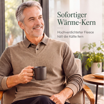 Herren-Langarmshirt in 2-in-1-Optik mit Kragen & Fleece-Futter