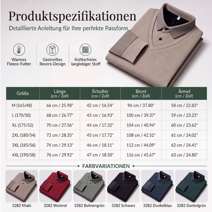 Herren-Langarmshirt in 2-in-1-Optik mit Kragen & Fleece-Futter