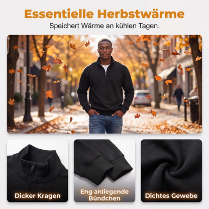 Herren-Troyer mit Stehkragen und Rippstruktur