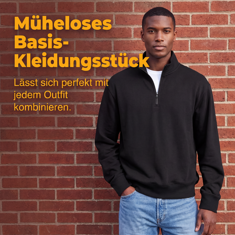 Herren-Troyer mit Stehkragen und Rippstruktur