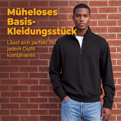 Herren-Troyer mit Stehkragen und Rippstruktur