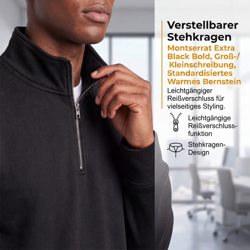 Herren-Troyer mit Stehkragen und Rippstruktur