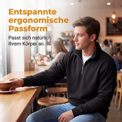 Herren-Troyer mit Stehkragen und Rippstruktur