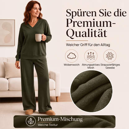 ✨Neu Eingetroffen! Schulterfreies Sweatshirt- und Hose-Set für Damen