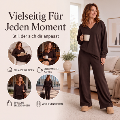✨Neu Eingetroffen! Schulterfreies Sweatshirt- und Hose-Set für Damen