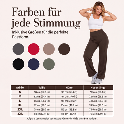 Damen-Yogahose mit hohem Bund und weitem Bein