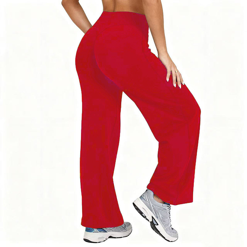 Damen-Yogahose mit hohem Bund und weitem Bein