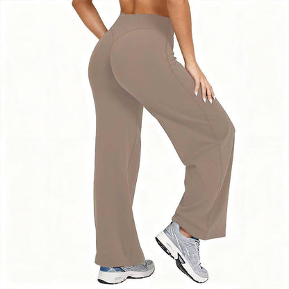 Damen-Yogahose mit hohem Bund und weitem Bein