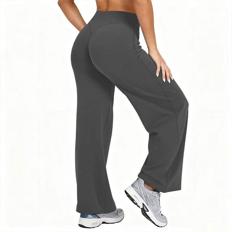 Damen-Yogahose mit hohem Bund und weitem Bein