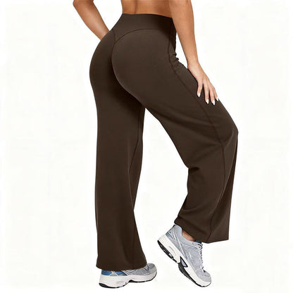 Damen-Yogahose mit hohem Bund und weitem Bein